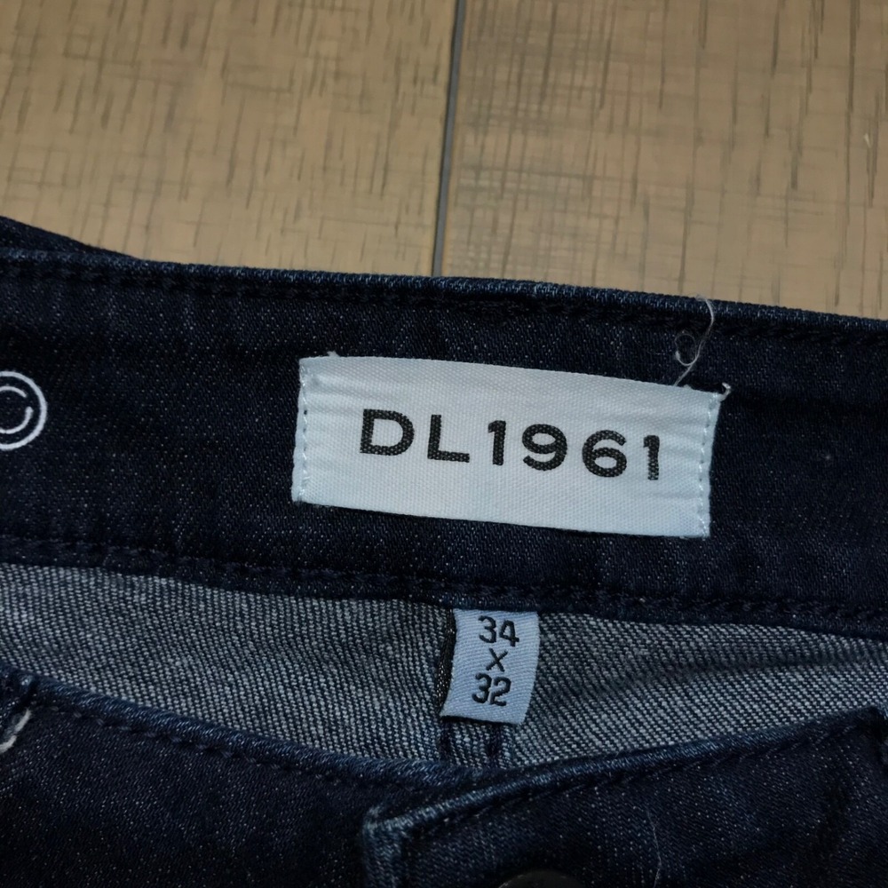 DL1961 Jeans Mens Size 34 X‎ 32 Actual 34X28 Dark Blue Nick Slim Bayou Preppy - Picture 5 of 13